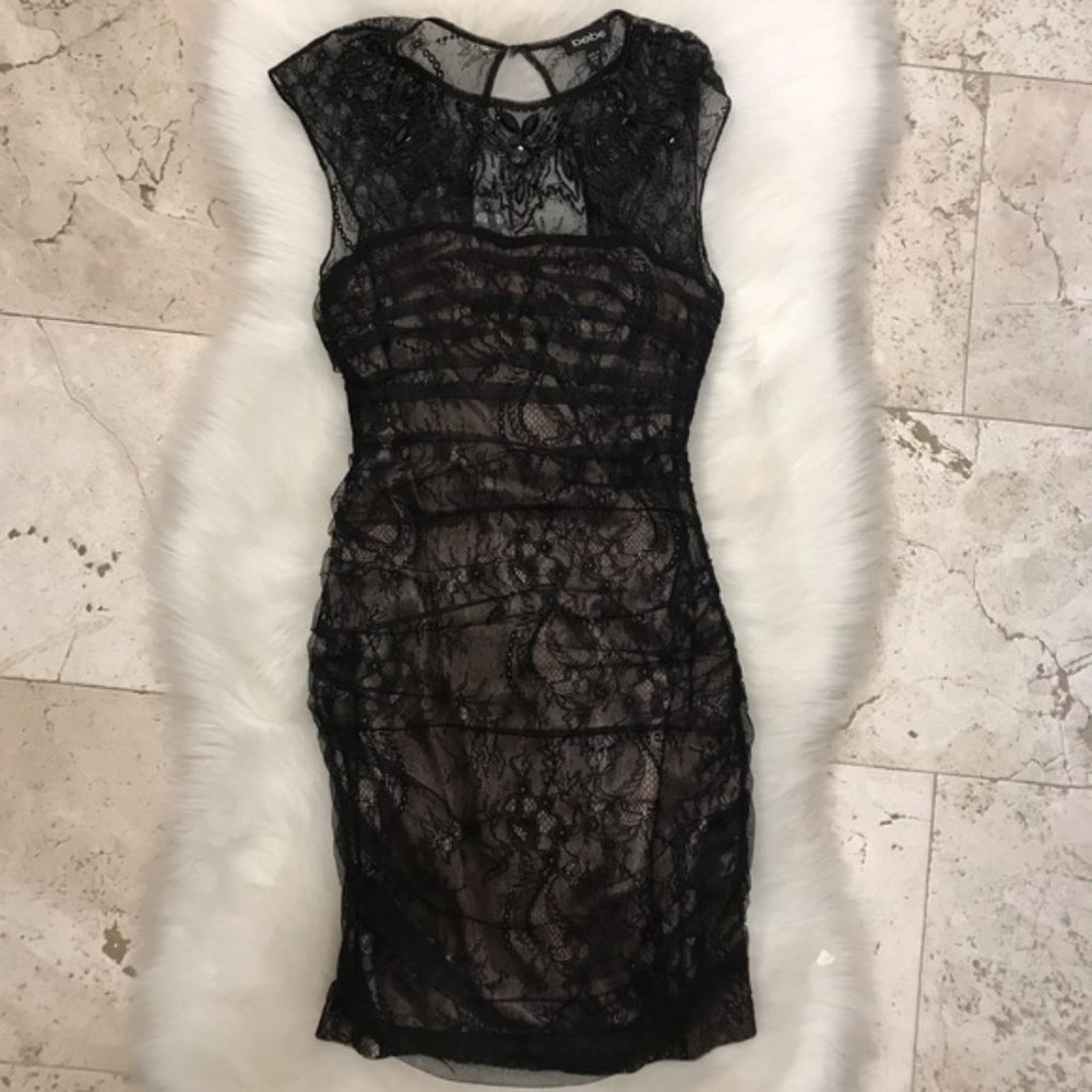 Bebe black lace dress size XS